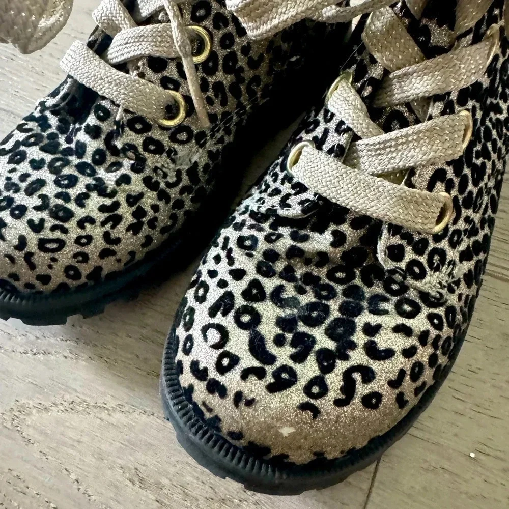 Harper Canyon cheetah print (velvet texture) girls boots size 11